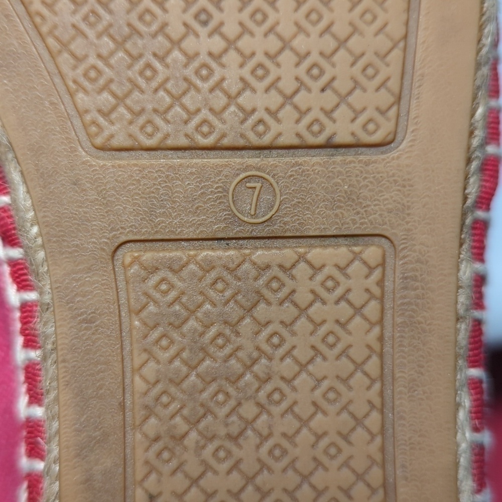 Tory Burch Azalea Logo grosgrain Espadrille flat shoes women's size 7 - Picture 16 of 16